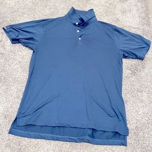 Medium three button collared golf shirt, blue dry fit material great shape